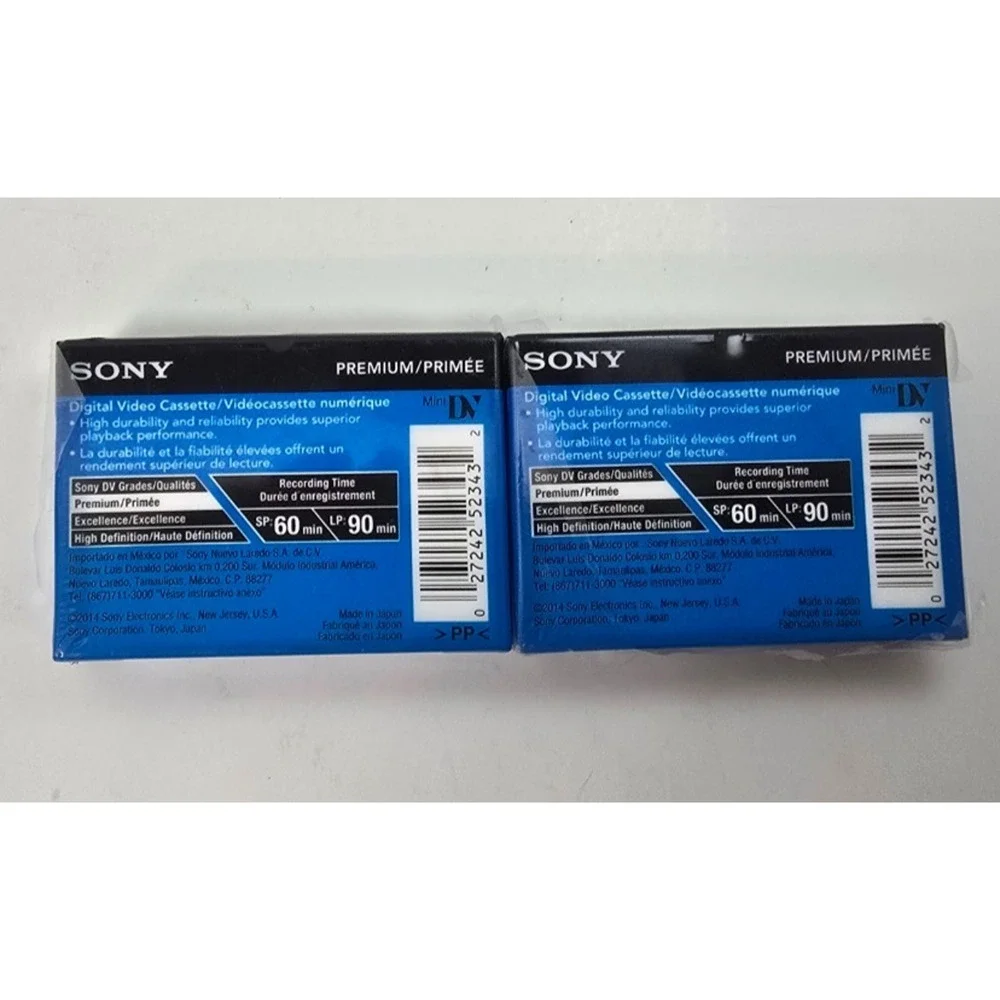 NEW 2 Pack SONY‎ DVM60PRR Premium MiniDV 60min Digital Video Cassettes